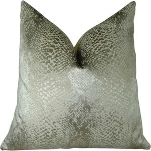 Thomas Collection Декоративная подушка Silver Throw Pillow серебристо-слоновая кость чешуйчатая металлическая Silver Ivory Scale Metallic