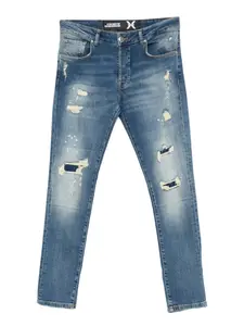 Джинсы с эффектом потертости John Richmond, синий