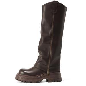 D:FUSE SCANDINAVIA Брюки клеш ботинки до колена женские коричневые, цвет Brown