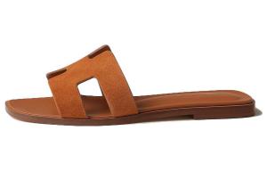 Оран Слайд Слипперы Женские Коричневые HERMES