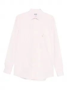 Хлопковая рубашка Moschino, розовый