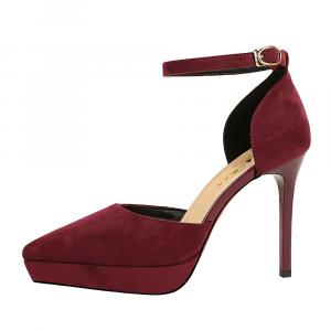 QITUMAUL Стройные каблуки на высоком каблуке женские Ancora Red, цвет Ancora Red[Heel Height 10.5cm]
