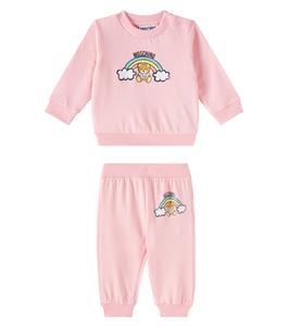 Комплект из детской трикотажной кофты и спортивных штанов Moschino Kids, Sugar Rose