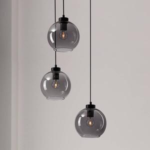 Подвесной светильник Nova Luce Palmer Typ A, дымчатое стекло / алюминий - 3 пламени