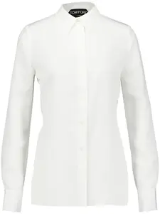 Атласная рубашка с длинными рукавами TOM FORD, белый