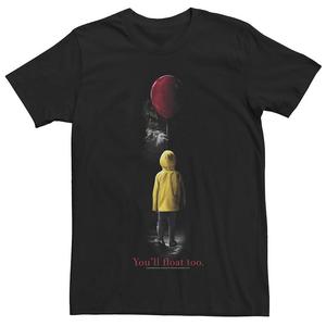 Мужская футболка IT You'll Float Too с портретом Licensed Character, черный