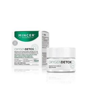 Mincer Pharma Oxygen Detox Protective Shield Дневной крем для лица против смога и свободных радикалов SPF 20 для тусклой и уставшей кожи с фильтрами UVA и UVB Комплекс против загрязнений 50 мл Mincer Est. Pharma 1989