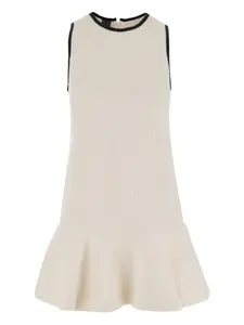 Твидовое платье с оборками PINKO, нейтральный