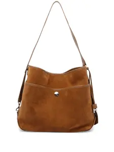 Сумка через плечо из замши среднего размера Hogan, коричневый