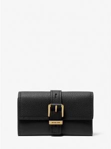 Кошелек Nolita среднего размера из шагреневой кожи в три сложения Michael Kors, черный