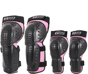 Детский комплект из 4 защитных щитков для голени и наколенников для скейтбординга, мотокросса, горного велосипеда, квадроцикла, лыж и коньков WEWAYSTEP, Pink