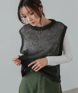 Полупрозрачный жилет из мохера