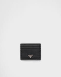 Картхолдер из сафьяновой кожи Prada, черный