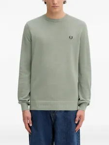 Свитер с вышитым логотипом Fred Perry, зеленый