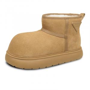 Теплые, износостойкие, нескользящие, короткие зимние ботинки для женщин WENPU, Camel