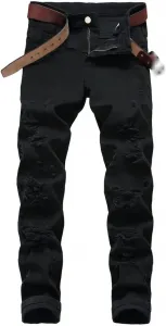 Мужские джинсы Ripped Old Street Casual Denim SIDUFHAOPKLL