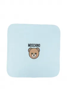 Плед с медвежьим мотивом Moschino Kids, синий