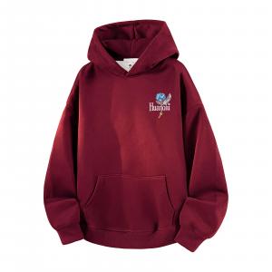 Толстовка Unisex Hooded Moderate Heavyweight HUANQIU, burgundy
