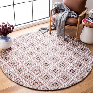 SAFAVIEH, 183 x 183 см, Коллекция Trace ковер круглый Aqua / Ivory TRC512J ручной работы премиум шерсть