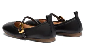 Туфли Mary Jane на квадратном каблуке из кожи 1 см BASTO, коричневый