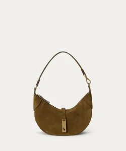 Мини-сумка через плечо Polo ID из замши Polo Ralph Lauren, цвет 310 Green