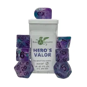 Многогранные игральные кости — доблесть героя, арка d4 с черными цифрами (7), Game Dice - Diffusion (Role 4 Initiative)