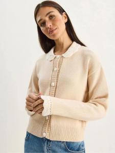 Bianco Lucci Вязаный кардиган в бежевом цвете