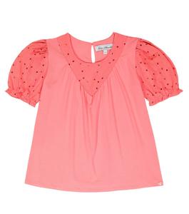 Топ из смесового хлопка в технике бродери англез Tartine et Chocolat, розовый