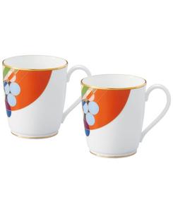 Набор из 2 кружек объемом 10 унций (280 мл) с изображением воздушных шаров в стиле марша Фрэнка Ллойда Райта Noritake, мультколор