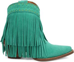 Женские повседневные ботинки Dingo Tapadero Southwest с бахромой и открытым носком, средний каблук 2-3 дюйма - коричневые