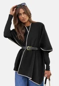 Накидка с отделкой в виде обметочного шва Lipsy, Black