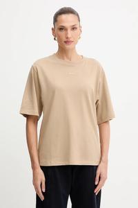 Хлопковая футболка Boss Orange, бежевый