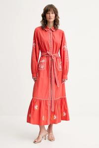 Хлопковое платье Never Fully Dressed, красный