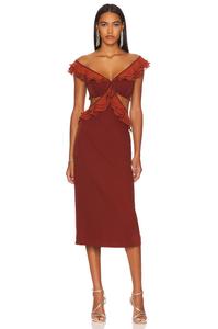 Платье миди Andrea Iyamah x REVOLVE Leni, цвет Burgundy