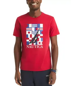 Мужская футболка с круглым вырезом и принтом парусного флага Nautica, красный