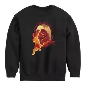 Флисовая толстовка с принтом «Король Лев» Муфаса и Симба для мальчиков 8-20 лет «Помни, кто ты» Disney, черный