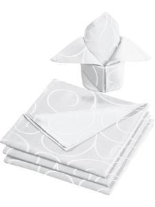 Erwin Müller Жаккардовые салфетки из смесовой хлопковой ткани, упаковка из 4 штук, Оберхаузен, белого цвета