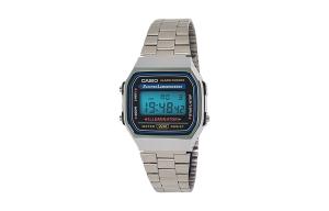 CASIO Мужские часы Retrofit Series с кварцевым механизмом, стальной браслет, черный циферблат