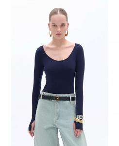 Женский боди с круглым вырезом NOCTURNE, синий