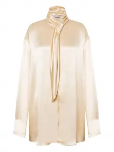 Атласная блузка Alberta Ferretti, нейтральный