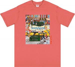 Футболка Supreme Manhattan Tee 'Bright Coral', розовый