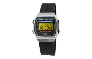 CASIO Кварцевые часы Retrofit Series с силиконовым ремешком, мужские часы с черным циферблатом
