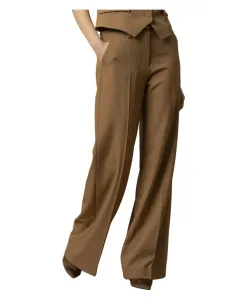 Стильные деловые брюки со складками Kocca, коричневый