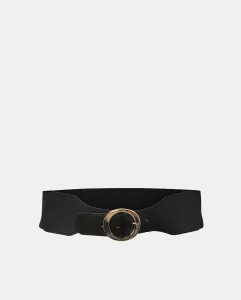 Кожаный ремень с пряжкой Pieces, черный