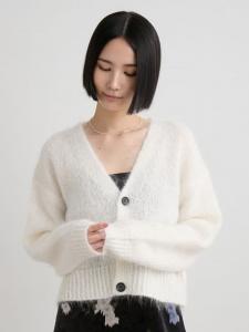 Праздничный пушистый вязаный кардиган Miesrohe, цвет Wht[001]