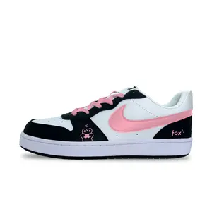Nike Court Borough Plush Fox нескользящие, устойчивые к истиранию, водонепроницаемые низкие детские скейтбординговые туфли Pink