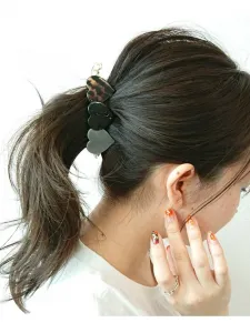 Зажим-банан из ацетата Three Four Time/Heart, цвет Black