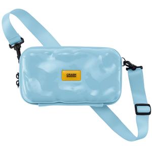 CrashBaggage Блестящая кожаная поясная сумка унисекс, Sky Blue