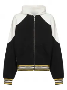 Толстовка с капюшоном на молнии с цветными блоками PDF, черный