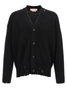 Кардиган с вышитым логотипом Marni, черный